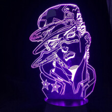 (As show, One size) JoJo Bizarre Adventure Anime Figure Acrylic Night Lamp for Bedroom Decor Light