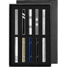 Tie Clips Set for Men Tie Bar Clip Black Silver-tone Gold-tone for Wedding Business with Gift Box