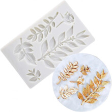 Flower and Leaf Fondant Mold Rose Leaves Silicone Fondant Mold Leaves Branch Vimen Leaves Silicone Mold Leaves Branch