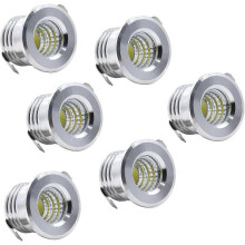 Set of 6 mini LED recessed ceiling spotlights, black, 3 W, cool white