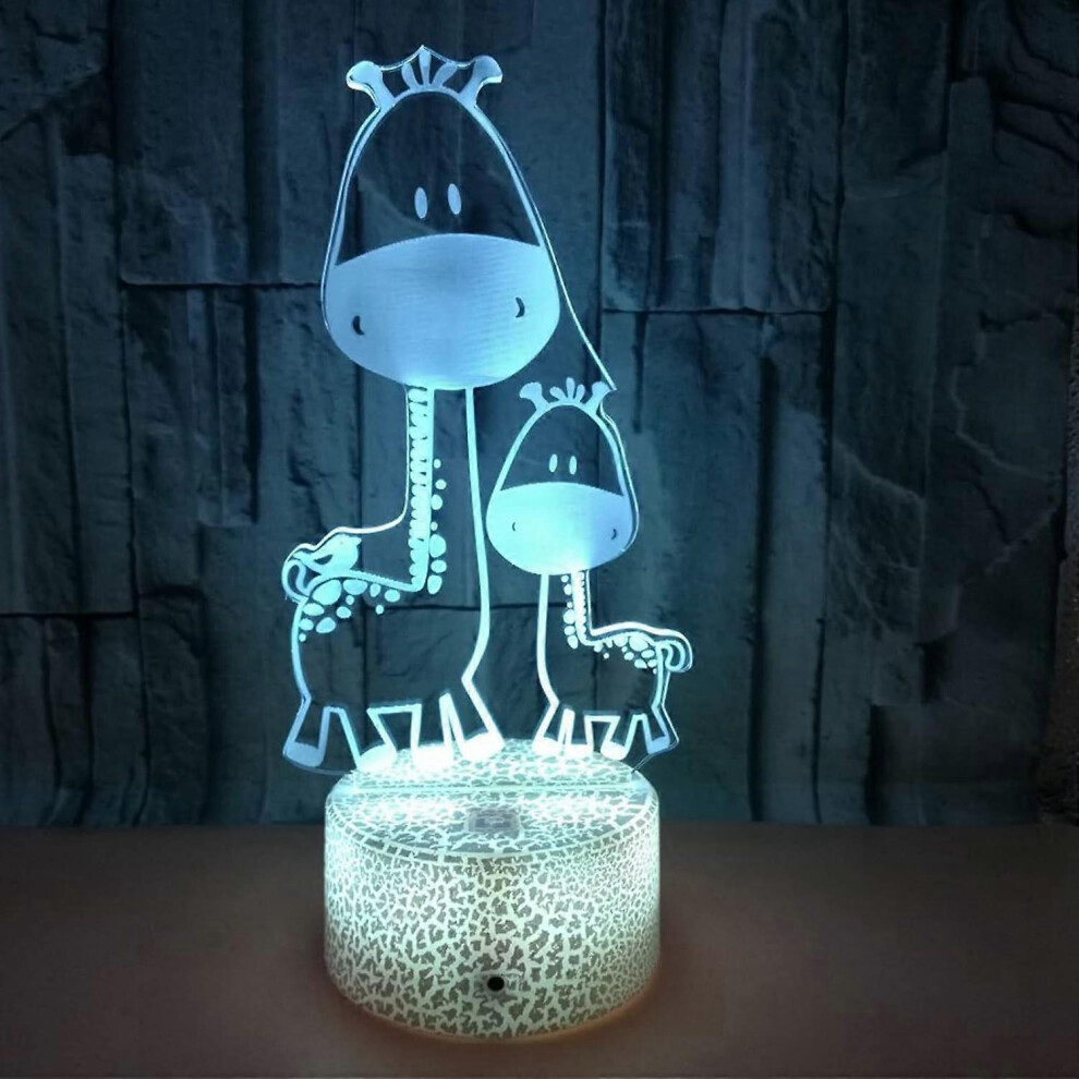 Kikidex (As Show, One Size) Animal Giraffe Toys 3D Illusion Night Smart Touch Lamp, Creative Rgb Led, Christmas Birthday Decorations Gifts Light