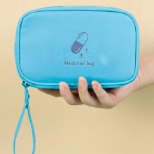 (Blue, one-size) Medicine Storage Bag, Portable Travel Pill Bag, Emergency Kit Storage Organizer, Pill Organiser, Travel Bag, Summer Gifts