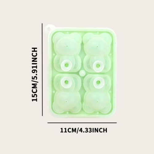 (Orange, one-size) 1 Count Silicone Bear Shaped Ice Cub Mold, Multi-grid Reusable Ice Cube Maker Box, Kitchen Gadget 1