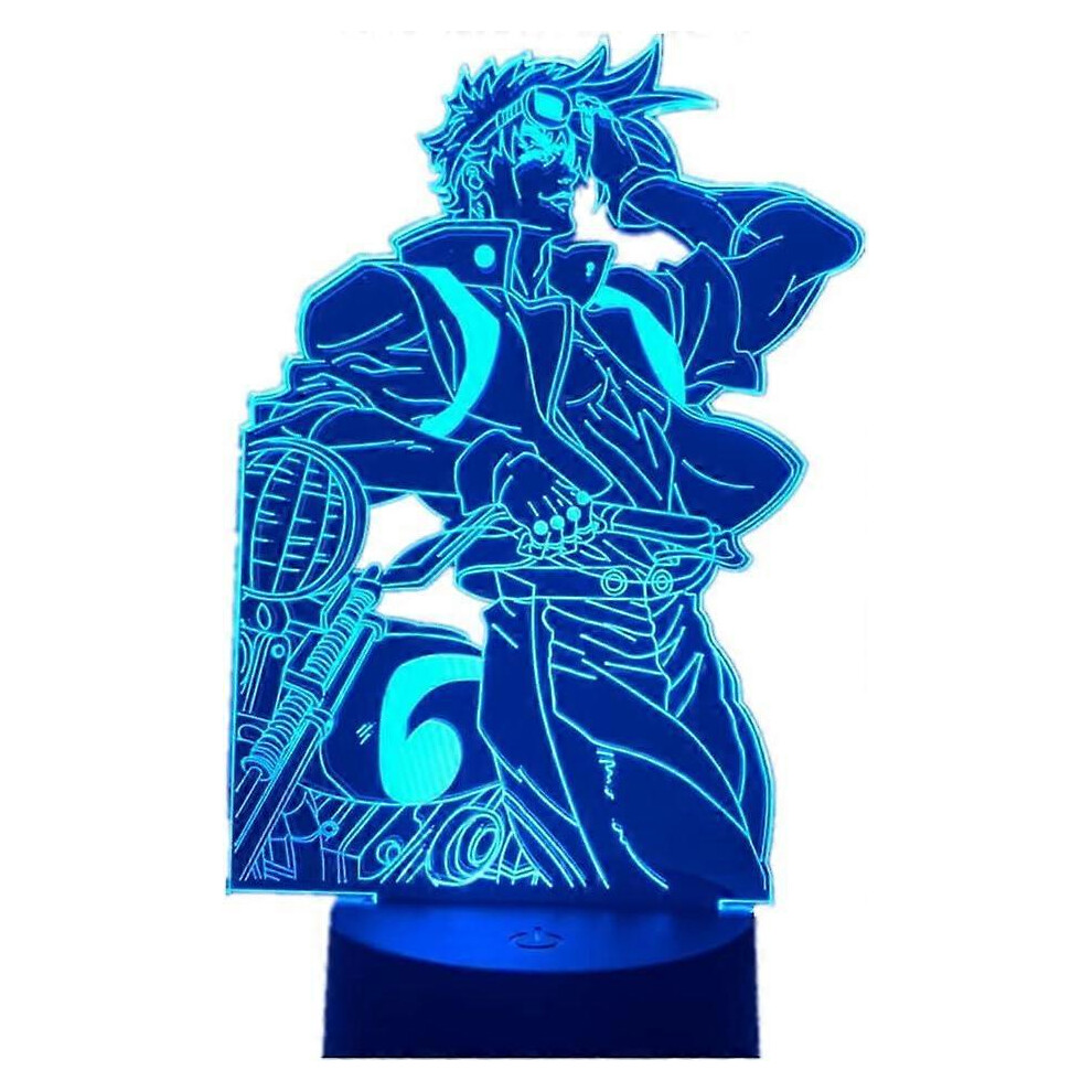 Kikidex (As Show, One Size) Xyc Anime 3D Lamp Gift Led Night Manga Figure Joseph Joestar Led Illusion For Bedroom Decor Kids Birthday Xmas Gift (1 Light