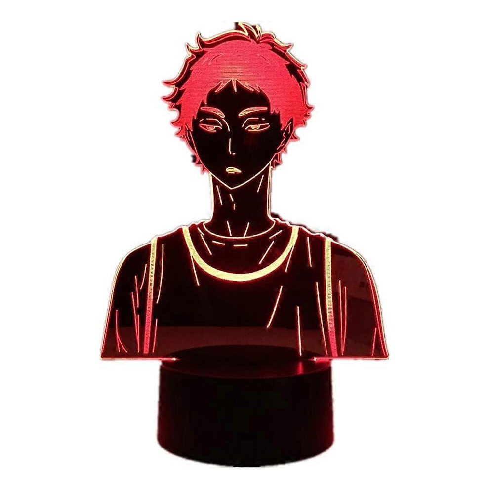 Kikidex (As Show, One Size) Xyc 3D Anime Lamp Akaashi Keiji Figure Rgb Colorful Night With Remote 16 Color Changes Optical Illusion For Christmas Light