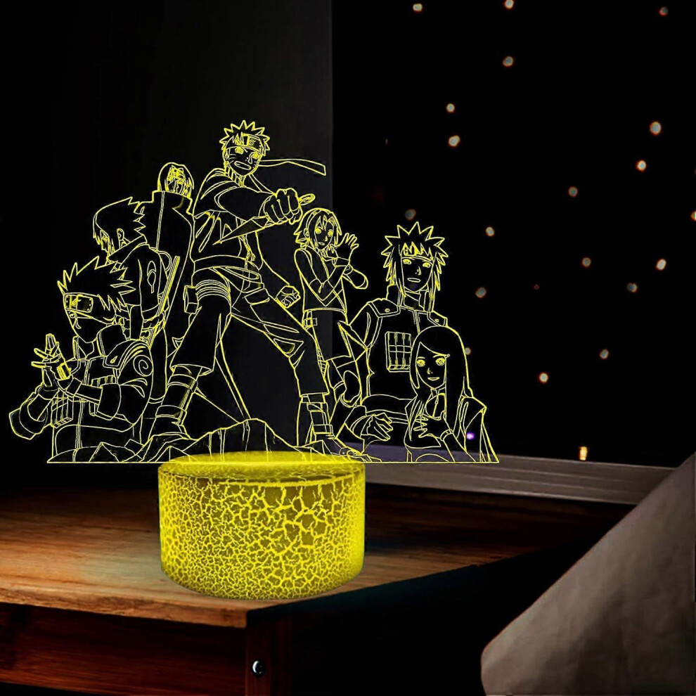 Kikidex (As Show, One Size) Xyc Japanese Anime Figure Itachi Uchiha Kakashi Jiraiya Lamps 3D Optical Illusion Night Lamp Gift For Led Christmas Birthday Light
