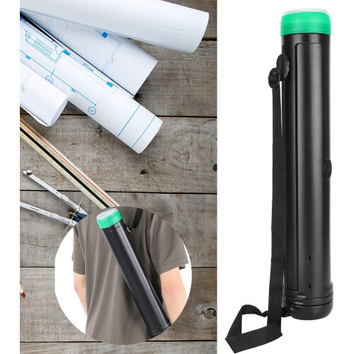 Document Poster Tube, Telescoping 19.3-43.3In, Thickened Plastic Tube, Adjustable Shoulder Strap, For Posters, Documents 2