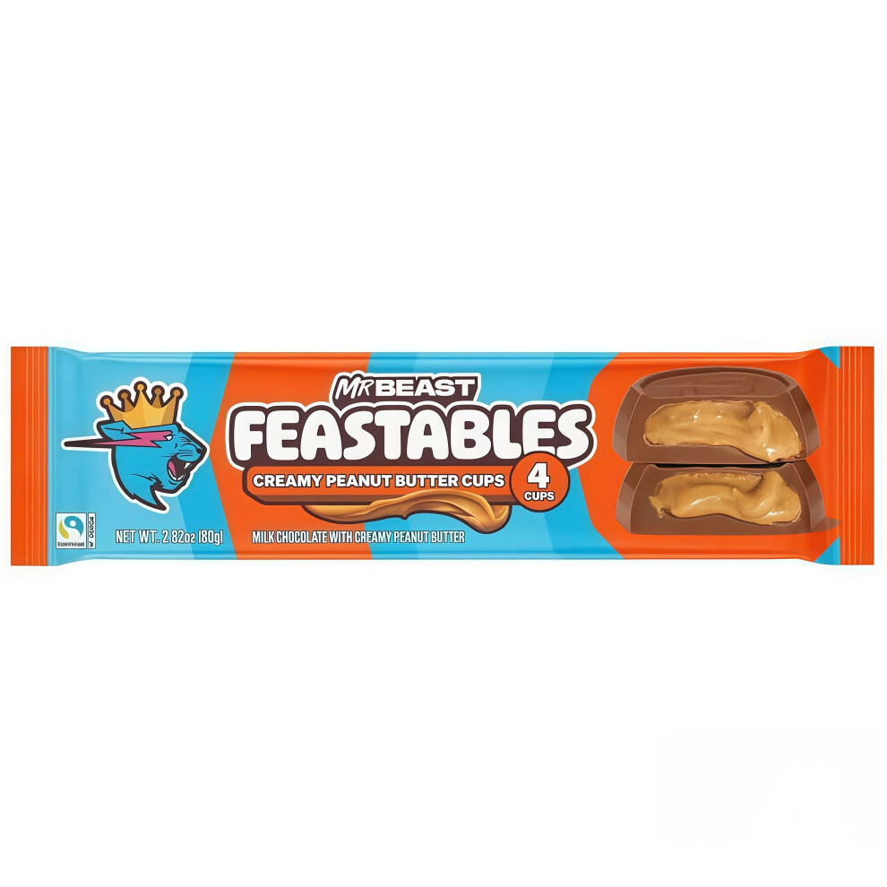 Feastables Mrbeast Creamy Peanut Butter 4 Cups (80G)