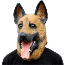 Dog Head Mask Halloween Party Dog Costume Masks Mask Super Bowl Underdog Costume Latex Animal Head Mask (German shepherd)