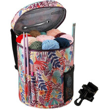 Knitting Bag, Knitting Crochet Projects Bag, Knitting Bags for Wool and Needles Storage, Yarn Storage Bags with Pockets for Accessories