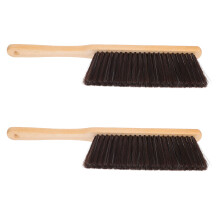 2pcs wooden fireplace brush with long handle and fine bristles for cleaning