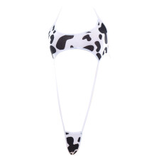 Anime Cute Cow Print Bikini Bodysuit Sexy Halter-Cow pattern