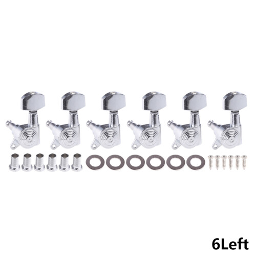 6Pcs Guitar Machine Heads Ferrules Threaded Bushings-Black 3L3R 1
