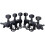 6Pcs Guitar Machine Heads Ferrules Threaded Bushings-Black 3L3R 1