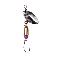 Metal Hard Spinner Bait Fishing Lure Bass-Silver single hook