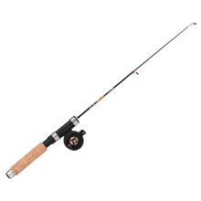 1 Set Fishing Rod With Fishing Reel Ultra Short-Wood color