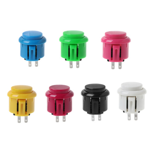 Pack of 5  24mm Arcade Game Round Push Button Built-in-Black 1