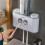 Toothbrush Holder for Bathroom Wall Mounted - Automatic Toothpaste Dispenser Squeezer Bathroom Organizer Accessories Sets 1