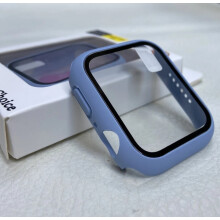(Ice Blue, For Apple Watch 44mm) For iPhone Watch Luxury Protection Case Cover Watch Shell Skin Screen Protector