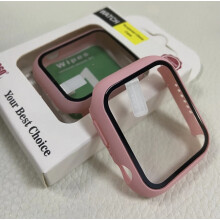 (Pink, For Apple Watch 45mm) For iPhone Watch Luxury Protection Case Cover Watch Shell Skin Screen Protector
