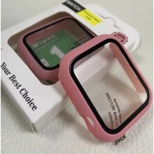 (Rouge, For Apple Watch 40mm) For iPhone Watch Luxury Protection Case Cover Watch Shell Skin Screen Protector