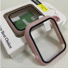 (Sand Pink, For Apple Watch 40mm) For iPhone Watch Luxury Protection Case Cover Watch Shell Skin Screen Protector