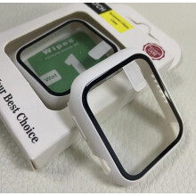 (White, For Apple Watch 40mm) For iPhone Watch Luxury Protection Case Cover Watch Shell Skin Screen Protector