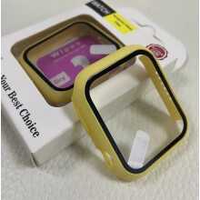 (Yellow, For Apple Watch 45mm) For iPhone Watch Luxury Protection Case Cover Watch Shell Skin Screen Protector