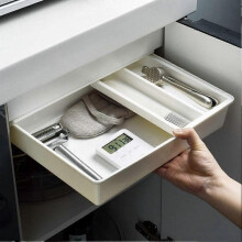 Under Desk Drawer Organizer Hidden Large Capacity Self Adhesive Desktop Storage Box for Home Office School Desk Storage and Organization