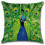 2pcs Peacock Feather Cushion Cover Sofa Throw Square Pillowcase Room Decor 1