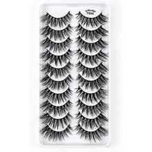 10 Pairs False Eyelashes Kit,3D Faux Lashes Natural Long Fluffy Wispies Eye Lashes,Handmade Reusable Soft Band Fake Eyelashes