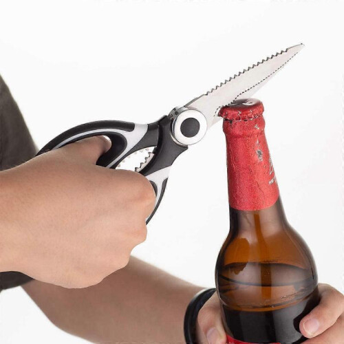 Kitchen Scissors Stainless Steel with Cover Sharp Blade Shears Left Right Hands Heavy Duty Cooking Scissors Multifunction 2