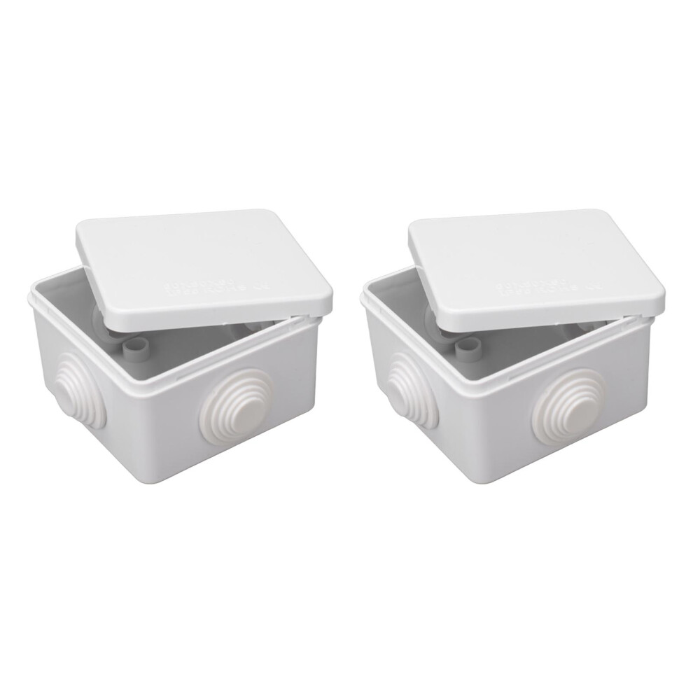2Pcs Ip55 Waterproof Abs Junction Box Outdoor Electric Project Housing 80X80x50mm 6901351034086