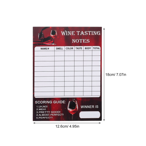 30pcs wine tasting cards 18x12.6cm for evaluation and aroma notes 2