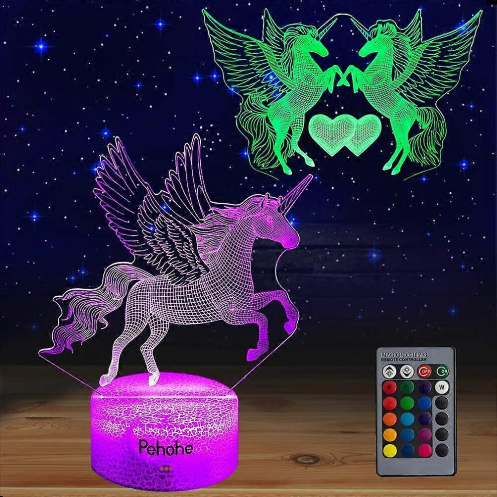 Kikidex (As Show, One Size) Unicorns Gifts For Girls,Unicorn Night For Girls Bedroom,2 Patterns,16 Colors Dimmable Led Night S Light