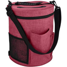 Yarn Organizer Bag Knitting Tote Organizer, Portable Crochet Yarn Ball Holder, Crochet Hook Bag with Zipper and Pockets(Accessories Not Included)