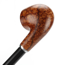 Exquisite Brown Wooden Tobacco Pipe with Long Handle – Durable & Elegant CF5012
