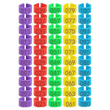 Numbered Leg Band Tags for Chickens and Ducks, 50 Pcs, Clip-On Poultry Leg Rings, Identification Bands
