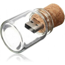 64GB USB Sticks Gift Bottle USB 2.0 Flash Drive Kepmem Glass Cover Pendrive Cute Cork 64 GB Thumb Drive