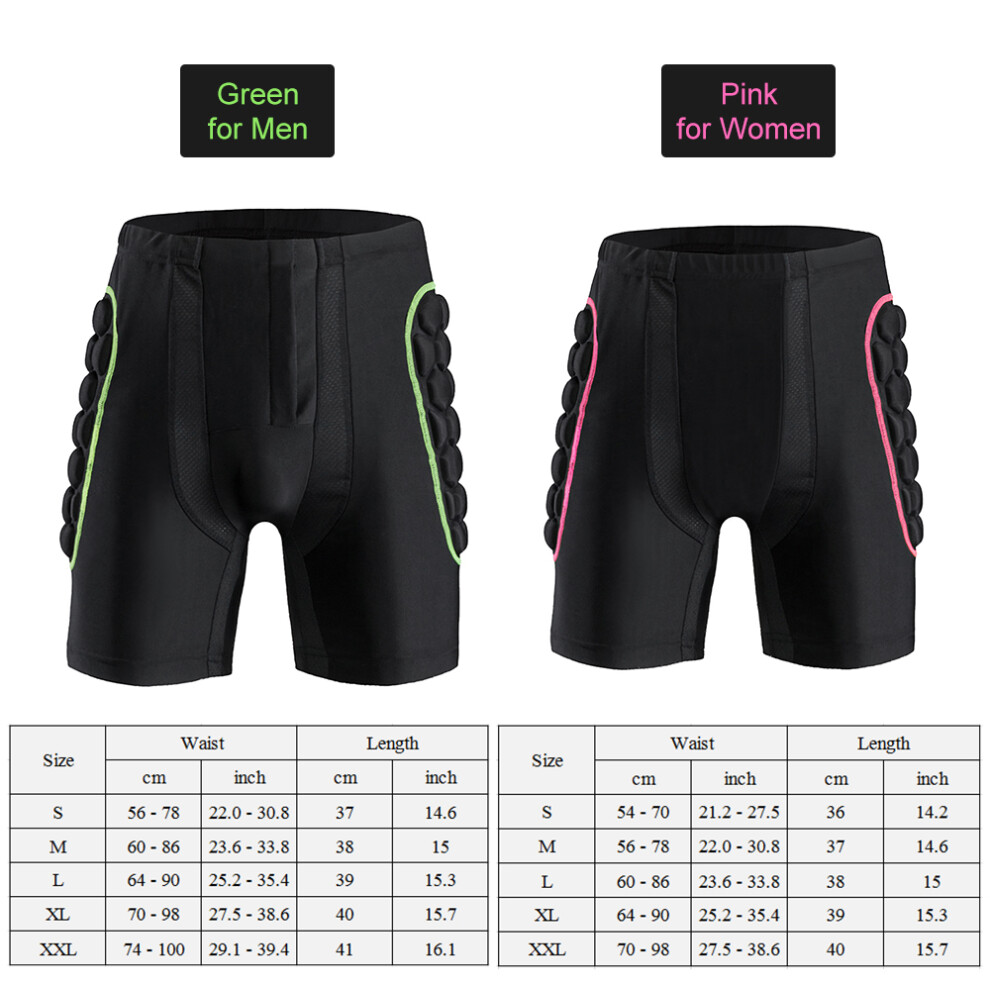 Men's Padded Impact Shorts For Snowboarding & Skating - M, Black 7891351037158