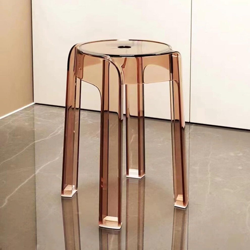 Transparent Acrylic Bar Stools, Stackable Counter Height, Modern Backless Design, Dining Shower Stools, Set Of 2 Color A-image-OPC-PKKZJVH-NEW