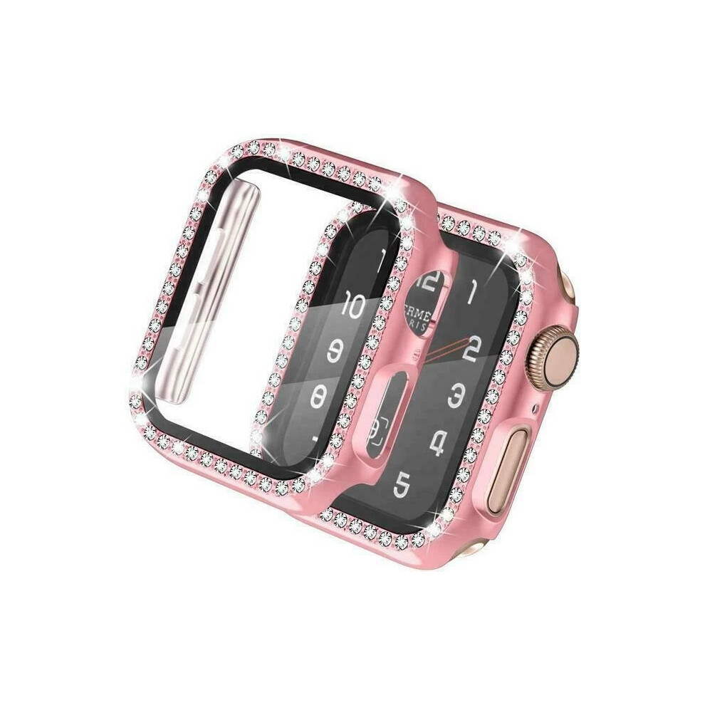 (41Mm, ) Bling Protector Case Bumper Screen Cover For Apple Watch Series 9 8 7 6 5 4 Se 2 Pink 4069369154751