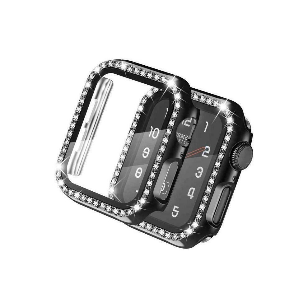 (41Mm, ) Bling Protector Case Bumper Screen Cover For Apple Watch Series 9 8 7 6 5 4 Se 2 Black 4069369154720