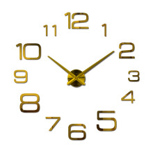 Mute Frameless Large Wall Clock 1286D Acrylic Mirror Quartz Movement 27 Inch Room Decor Silver Numbers 3D Stickers Red