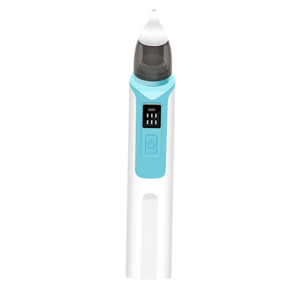 Electric Nose Cleaner LED Light, 3 Suction Levels, Newborn Mucus Remover, Rechargeable Nasal Sucker, 2 Tips, Light Blue