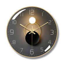 12 Inch Silent Wall Clock, Nordic Style Quartz Clock, 1cm Ultra-thin Gold Frame, Living Room Decor