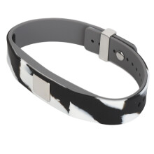 Anti Static Sports Bracelet Silicone Waterproof Adjustable 15x250mm Black & White