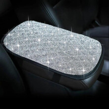 Bling Car Armrest Cover Luster Crystal Car Center Console Cover Protector Universal Auto Arm Rest Cushion Pads