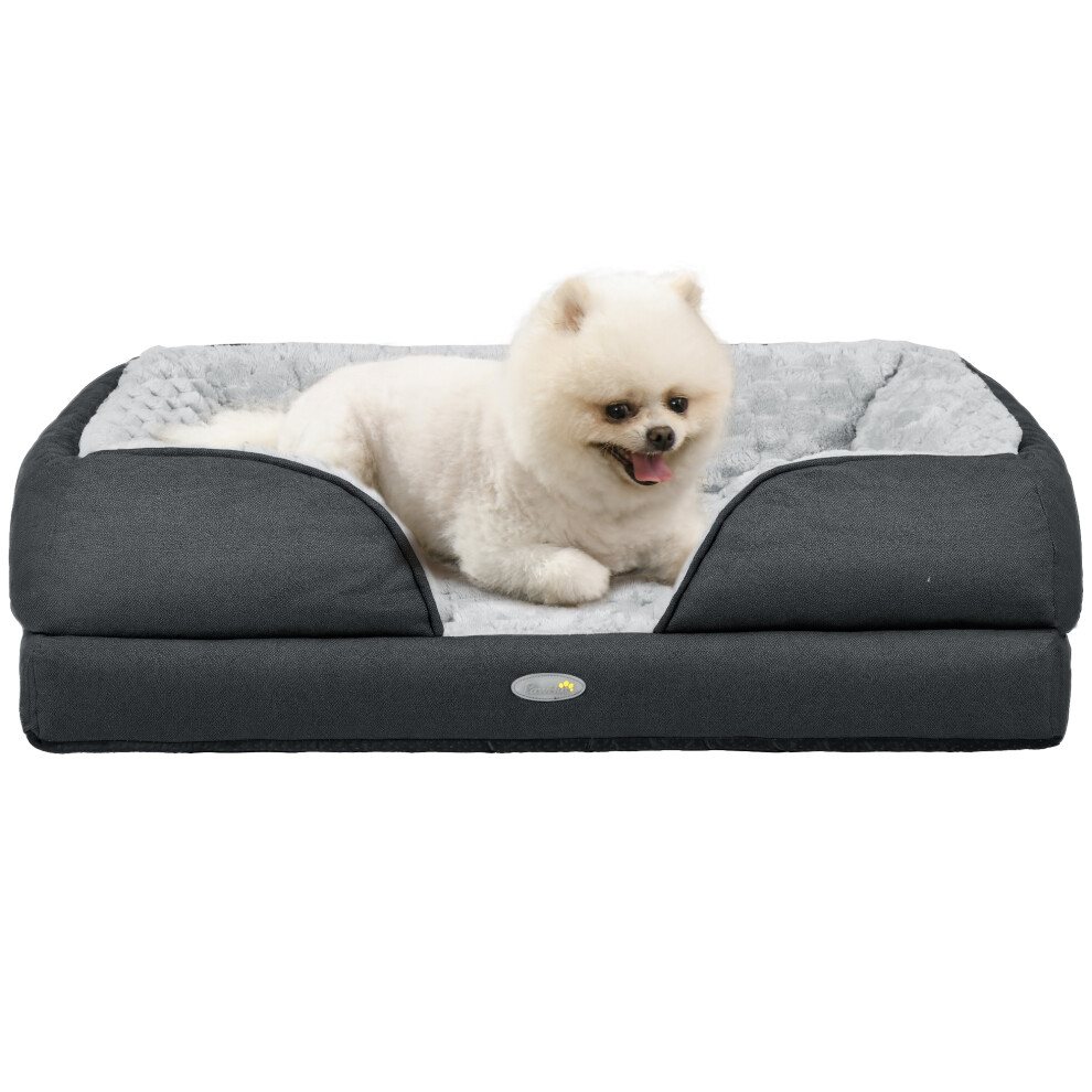 Photos - Bed & Furniture Pawhut Luxury Dog Bed for Small Dogs 70L x 50W x 18Hcm in Grey