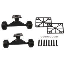 2 SäTze Skateboard Aluminium Legierung Trucks Gummi Allrad Longboard Teile Mini Cruiser, Schwarz